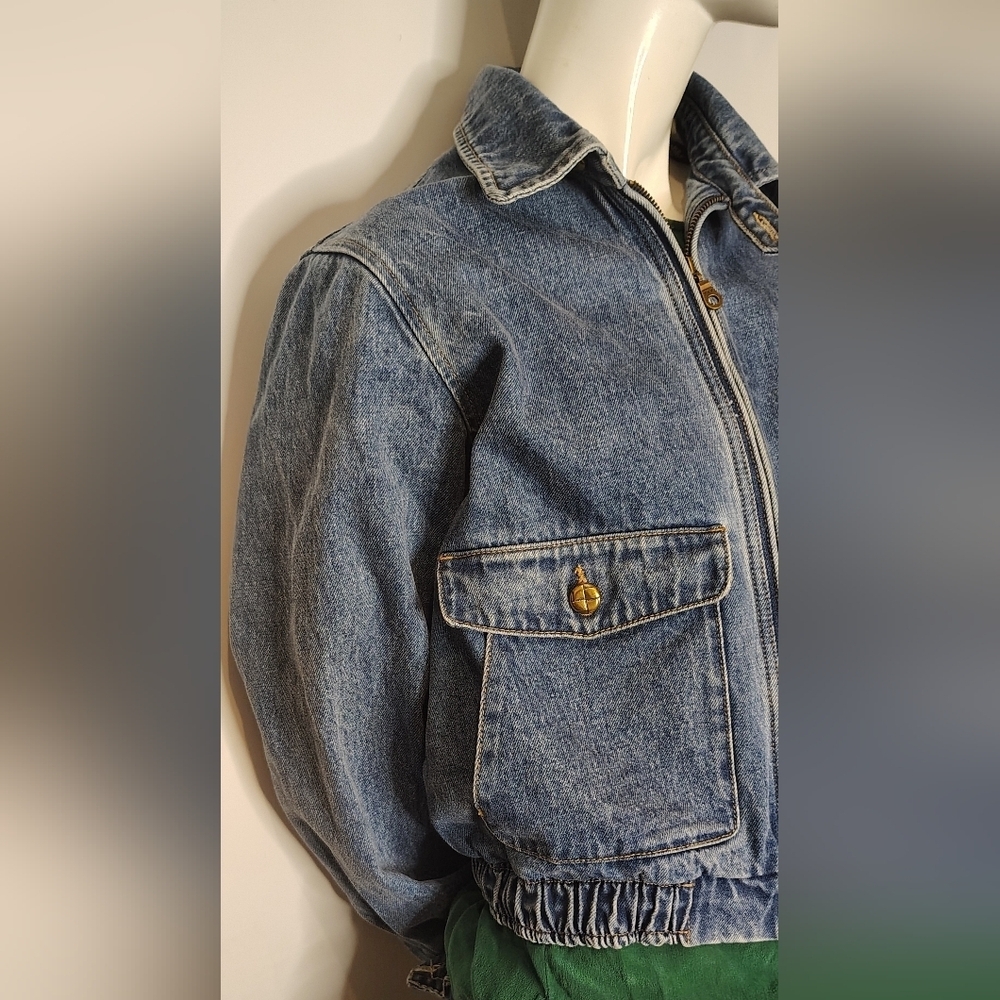 Blue Denim Jacket Sz Medium - Large - Picture 3 of 16